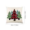New 45×45cm Christmas Throw Pillow Cover Linen Removable Pillow Cover Soft Christmas Tree Pillowcase Home Decoration