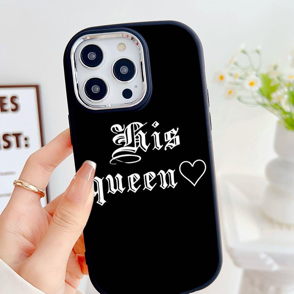 LZ29 Королева король корона пара мягкий чехол для телефона Samsung S24 Ultra S23 Plus S21 FE A16 A54 A34 A05 Infinix Hot 40 30i защита объектива противоударный чехол