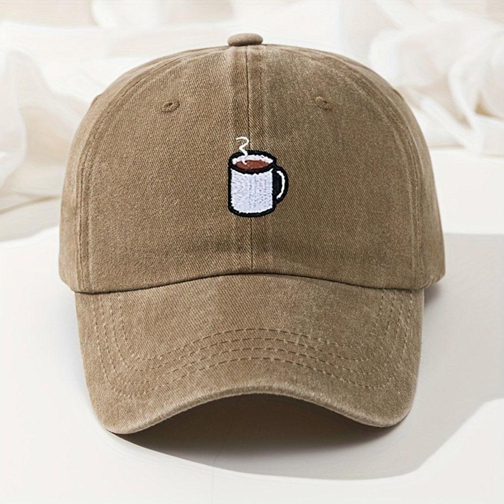 Hip Hop Baseball Cap Embroidered Coffee Cup Outdoor Fishing Hat For Running Fishing Mountain