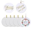 1 Set Sublimation Ceramic Ornament White Round Blank Ornament with Lanyard for Crafting DIY Christmas Home Decor