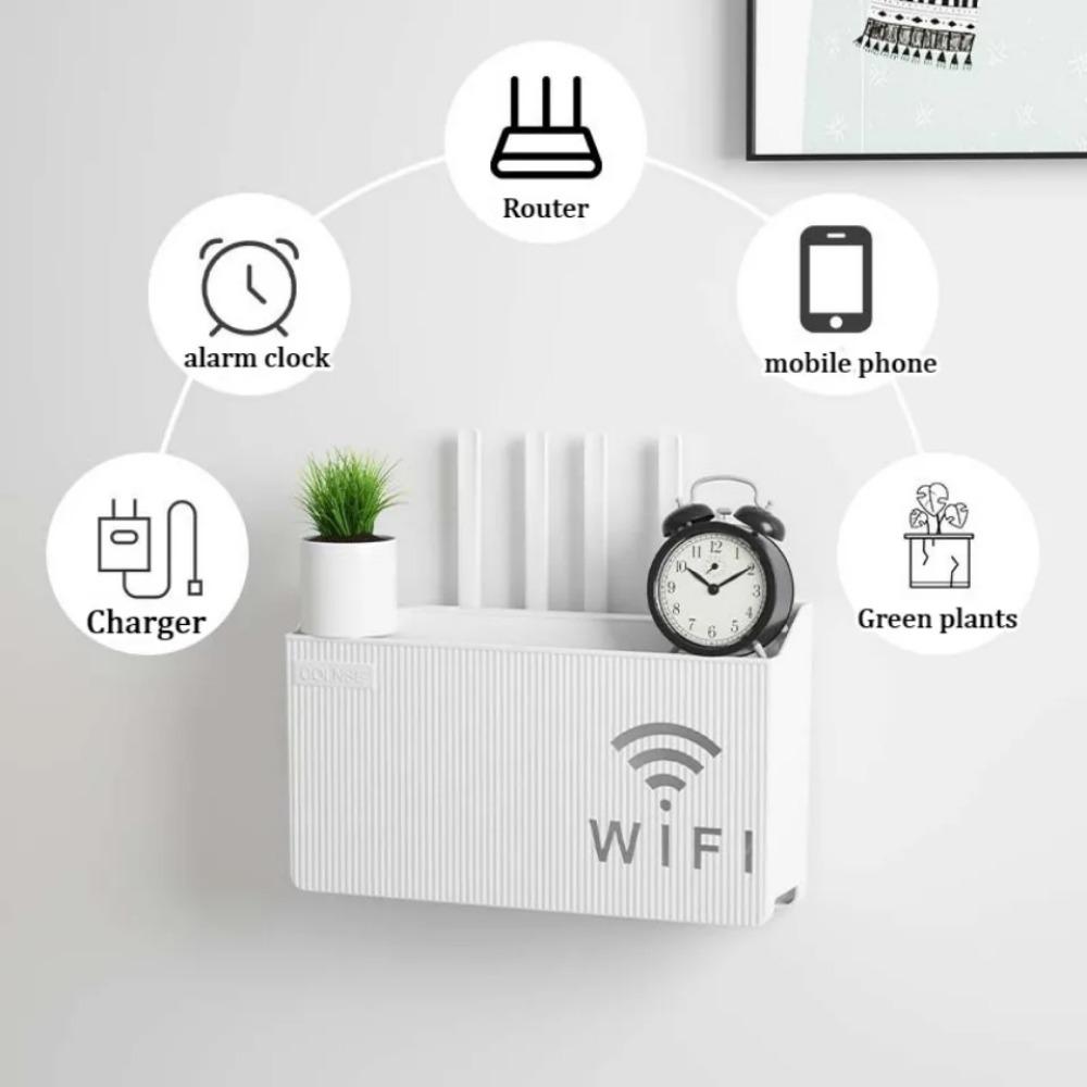 Настенный беспроводной ящик для хранения WiFi с выемкой, полые стеллажи для хранения маршрутизаторов, телевизионные приставки для гостиной, бытовые принадлежности