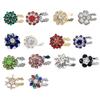 1/6Pcs Button Covers Faux Pearls Shiny Rhinestone Flower Shape Button Clip with Pliers Press Dress Suit Tux Accessories
