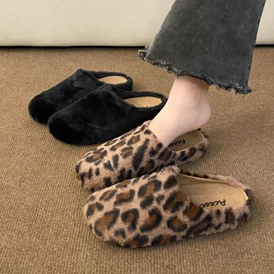 Обувь Мао Мао женская верхняя одежда женская обувь зима 2025 новая мягкая подошва круглый носок с юбкой одна педаль хлопковые тапочки женские