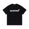 BALENCIAGA Летнее Новое Поступление Хлопковая Футболка с Принтом, Круглым Вырезом и Коротким Рукавом Черная F124