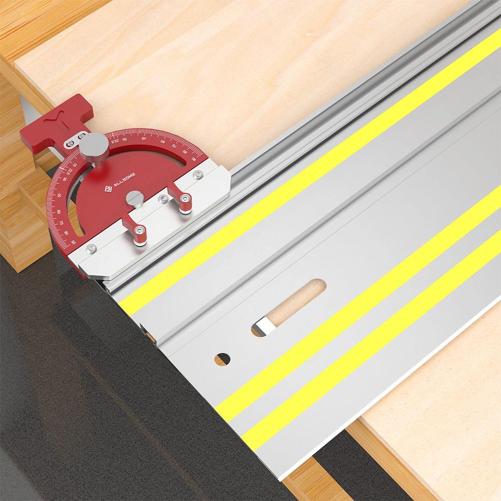 Allsome Регулируемый многоугольный направляющий квадрат для дисковой пилы с направляющей шиной, угловой упор для Makita Festool DeWalt