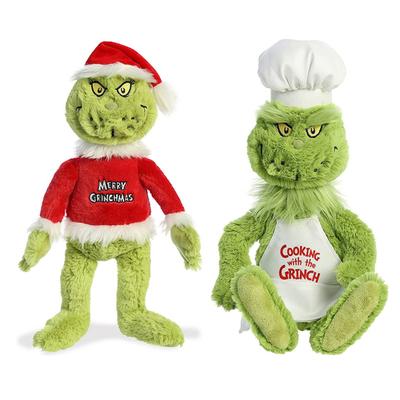 Рождественский зеленый монстр с красной рождественской шляпой и топами плюшевая игрушка