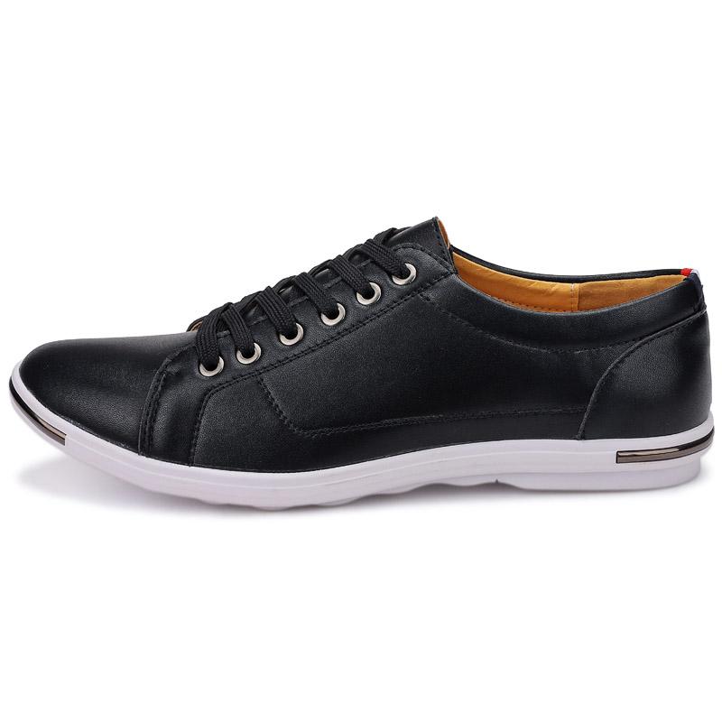 Мода 2025 Мужская удобная кожаная повседневная обувь Модная и легкая спортивная обувь На шнуровке С круглым носком Противоскользящая обувь для ходьбы