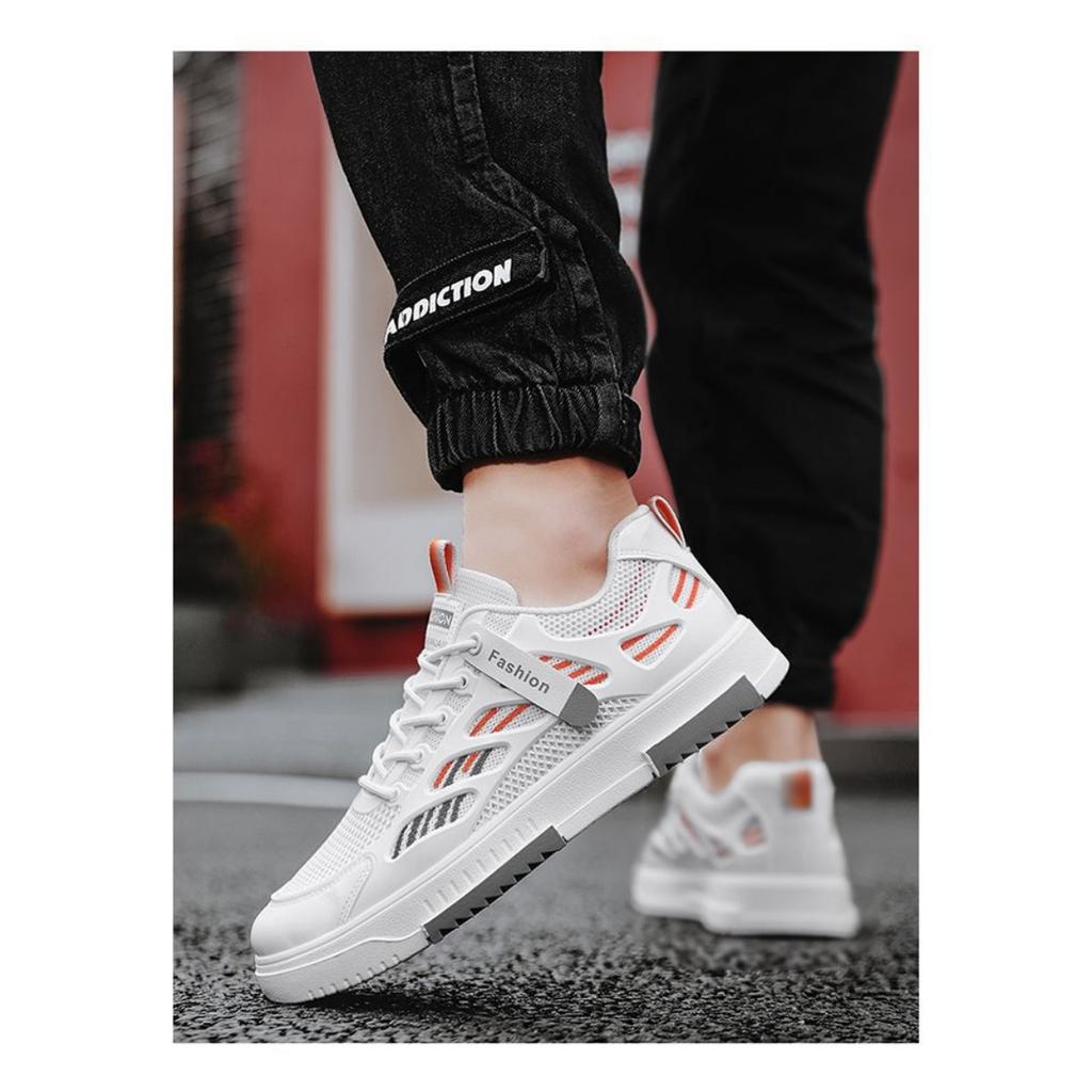 Breathable Mesh Shoes Men's Trend Versatile White Shoes Sports and Leisure Board Shoes Trendy Shoes