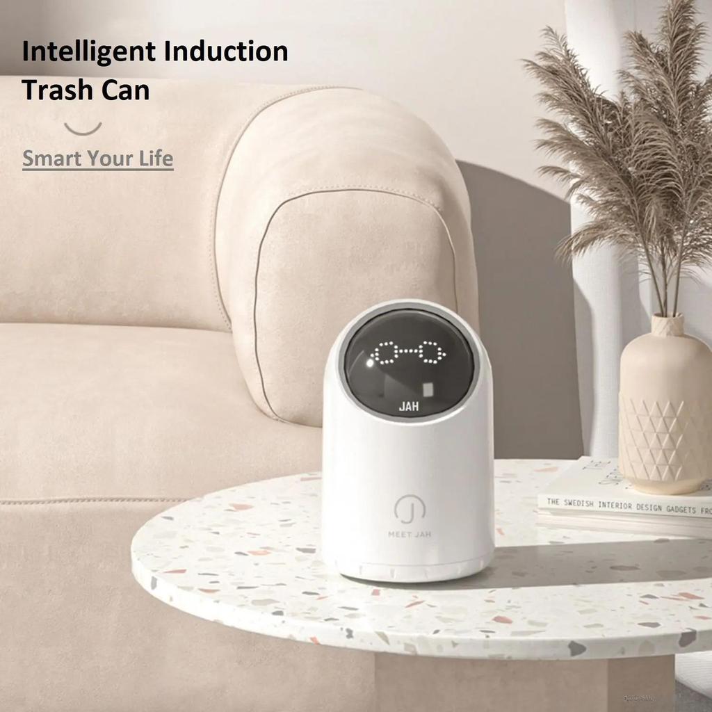 Мини-размер, милый интеллектуальный датчик волны, индукционный настольный мусорный бак для гостиной, ванной комнаты, офисный стол, мусорное ведро с защитой от защемления
