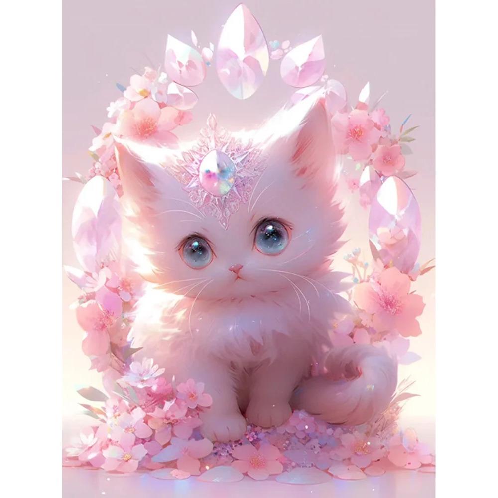 Алмазная картина, полная дрель, милый Санта-Клаус, круглая алмазная живопись, ручная работа, кошка, животное, сделай сам, алмазная мозаика, картина, украшение дома, Рождественский подарок