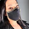 Пылезащитные черные маски для лица, золотые металлические цепочки, готические моющиеся защитные женские аксессуары для рта и муфеля
