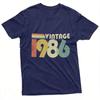 Vintage 1986 Print TShirt Casual Crew Neck Short Sleeve Cotton Tops Retro 80s Style Graphic Tee Streetwear Clothes