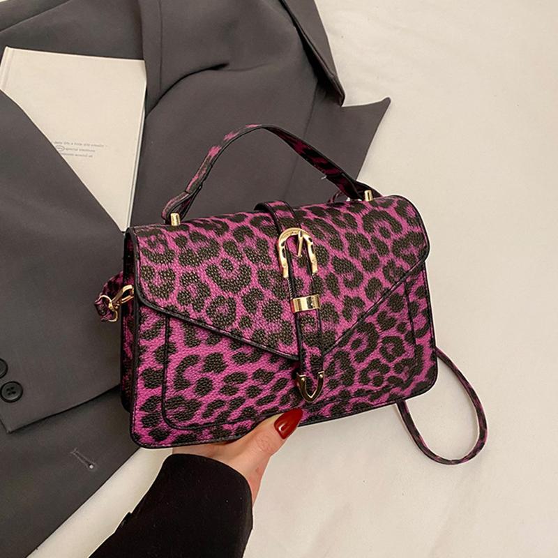 Summer New Design Y2k Leopard Print Small Flap Bag Motorcycle Style Women's PU Leather Shoulder Crossbody Bag