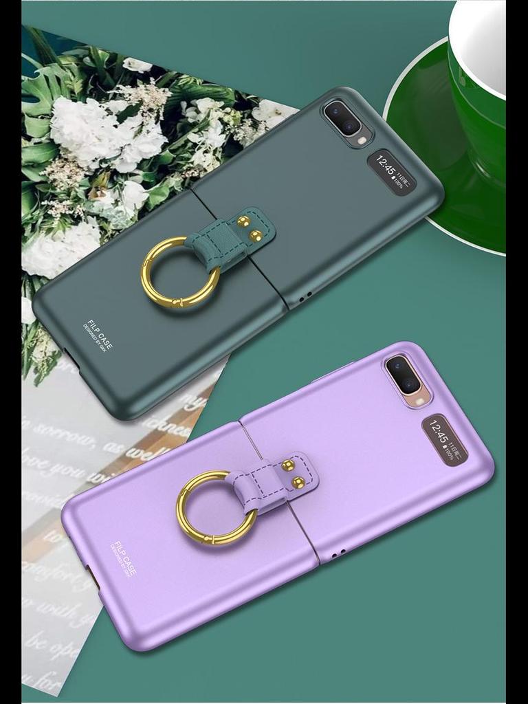 «Тонкий кожаный магнитный чехол для Samsung Z Flip6/5, Z Flip4/3 — складной, беспроводная зарядка, защита от падений»