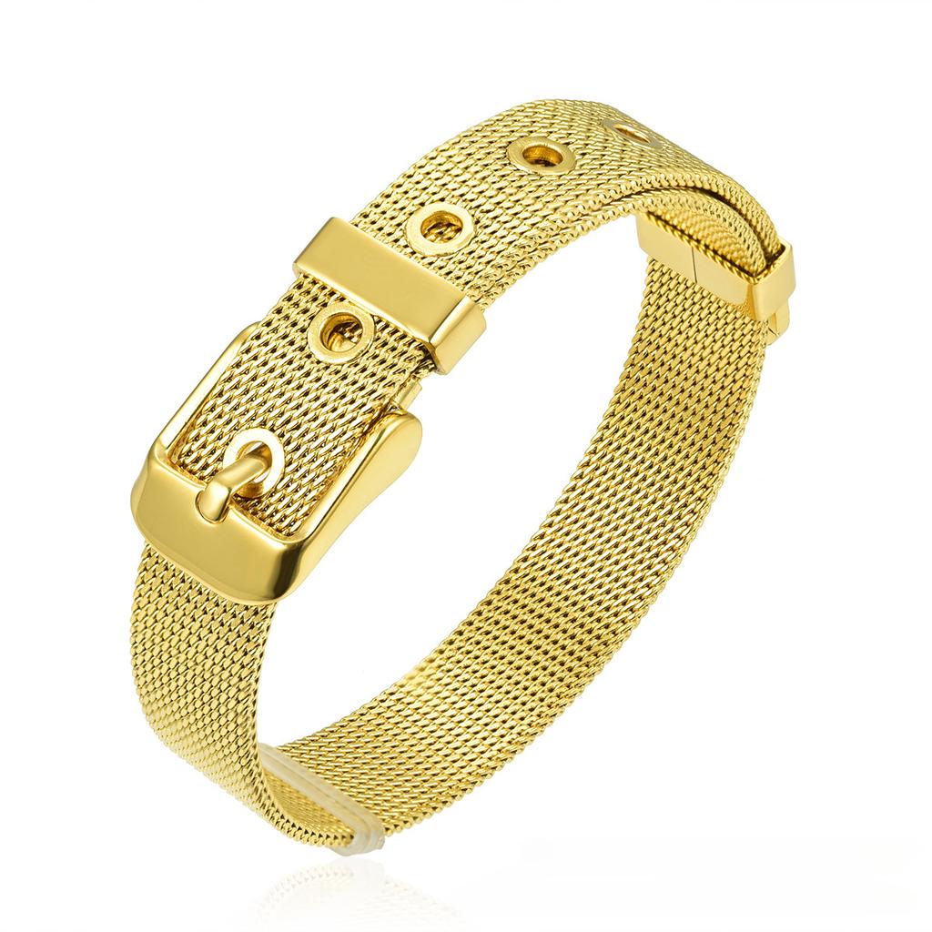 Персонализированный универсальный браслет из нержавеющей стали для женщин, регулируемый ювелирный браслет из титановой стали, плетеный сетчатый браслет