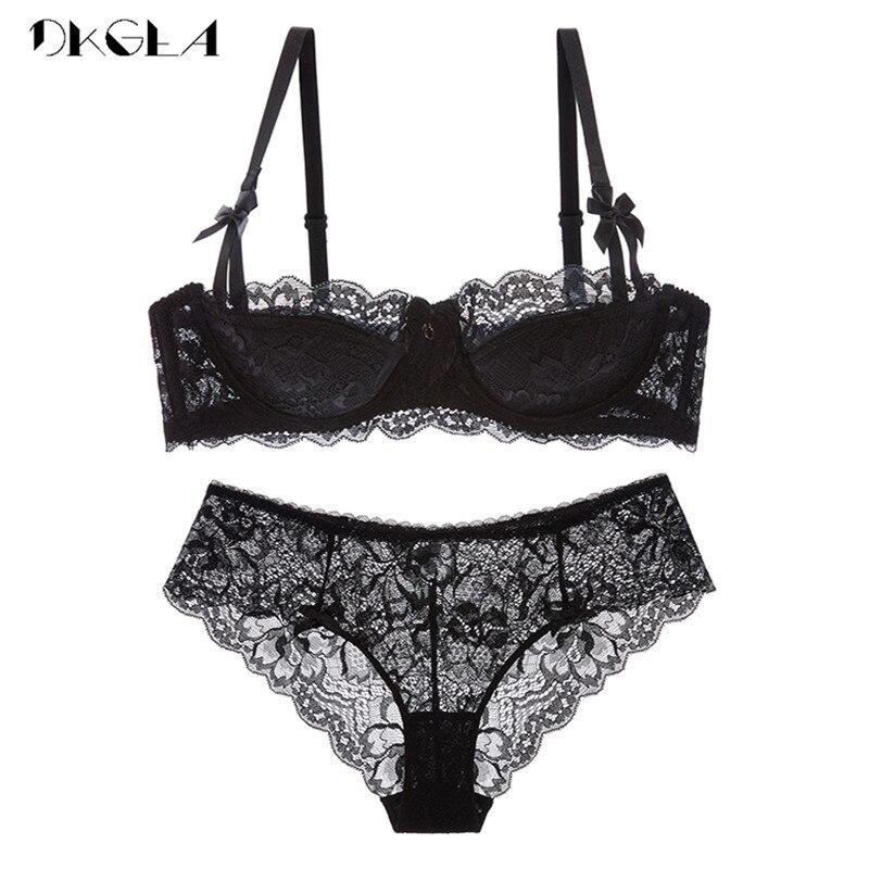 DKGEA Sexy Bra Sets Plus Size Underwear Set Women Lace Brassiere