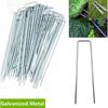 10 шт. U-образные садовые скобы для ландшафтного дизайна из оцинкованной стали для борьбы с сорняками, колышки для ткани, садовые