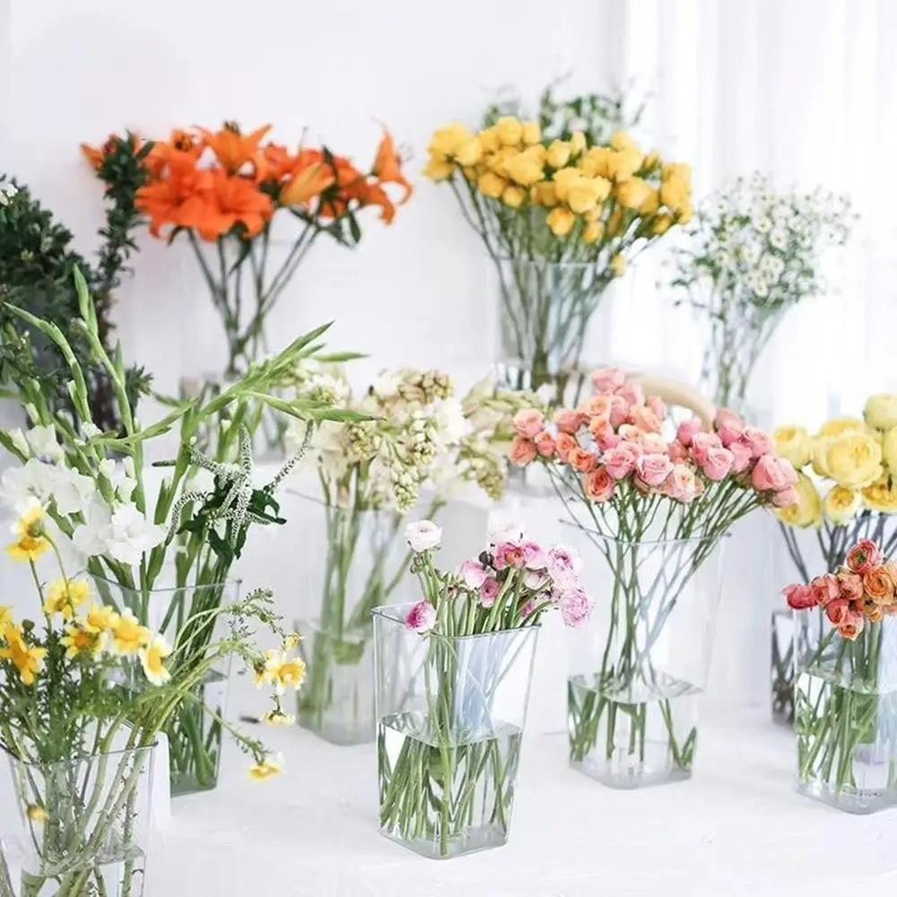 Modern Flower Bucket Acrylic Flower Wake Up Vase Household Deep Water Flower Pot Home Decoration