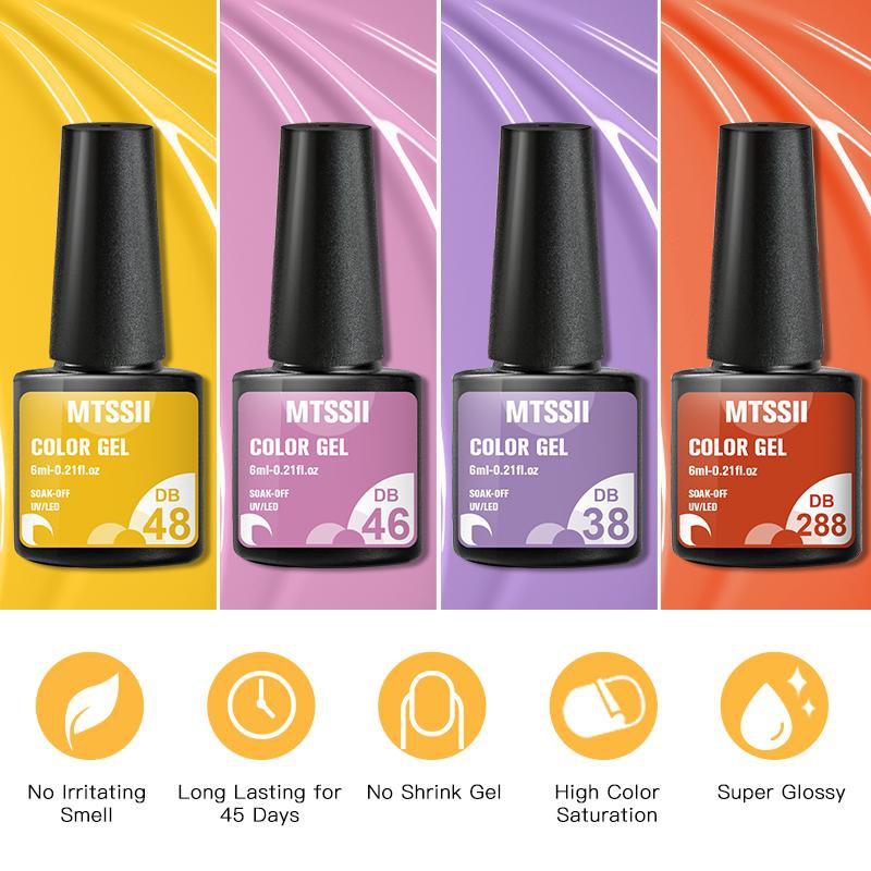 Mtssii 6 шт./компл. набор гель-лаков для ногтей с рождественским блеском, цветной набор, замачиваемый УФ-лак для ногтей