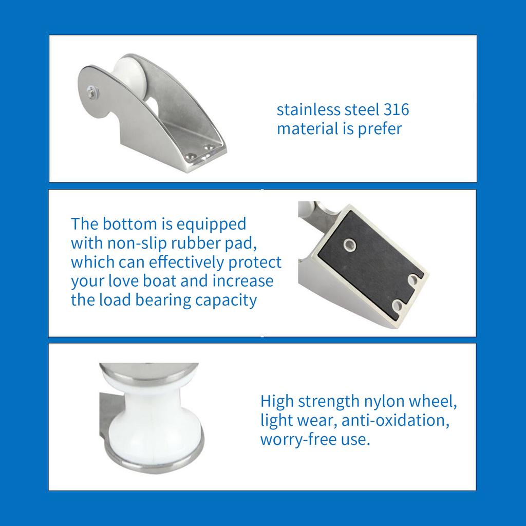 Для лодочных прицепов Аксессуары Морская фурнитура из нержавеющей стали 316 Кронштейн носового ролика Ролик Держатель якоря Морская яхта