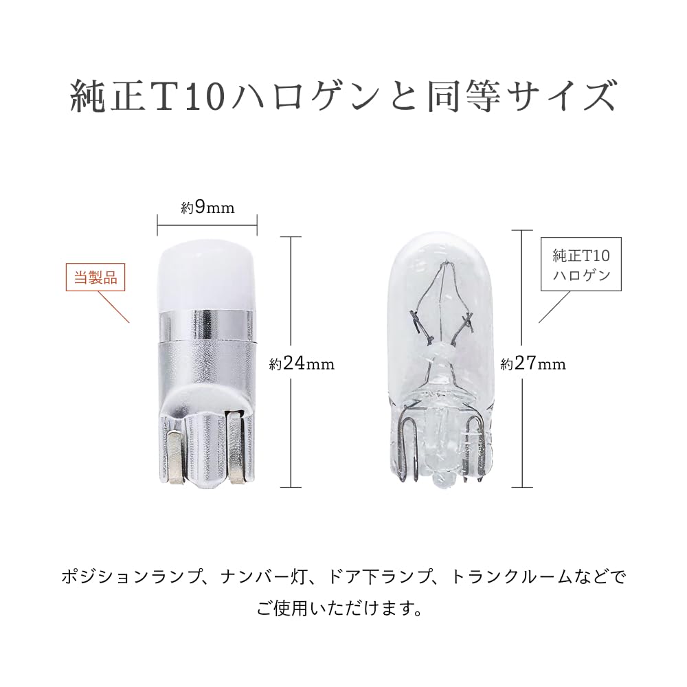 HID-YA T10 Светодиодная Белая Габаритная Лампа Лампа Номерного Знака Салонная Лампа 6500K Упаковка 2 шт.