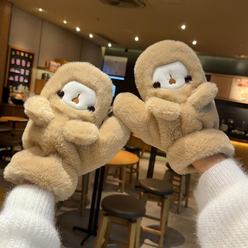 Warm Winter Warm Gloves Full Finger Driving Mittens Windproof Cold Proof Gloves Cycling Driving