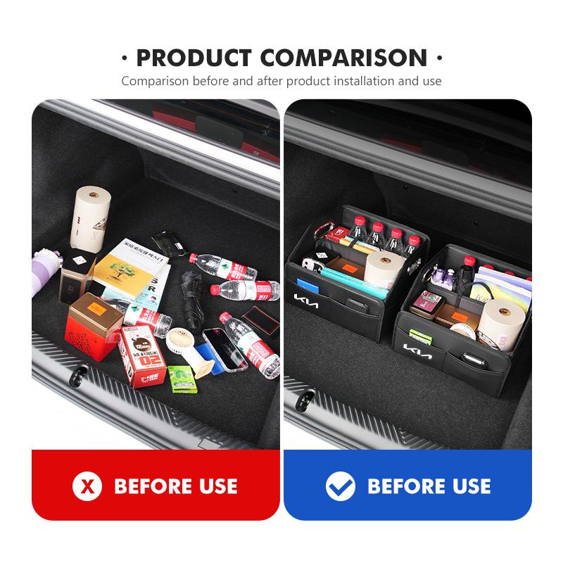 Leather Car Trunk Storage Box Portable Foldable Organizer For KIA K5 K2 Optima Spectra Niro Cadenza Sephia Carens