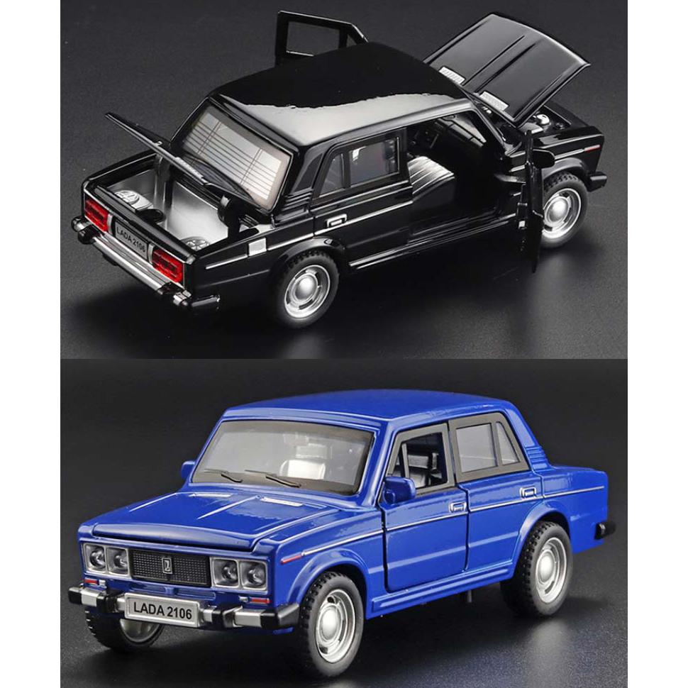 Масштаб 1/32 LADA 2106, литая под давлением модель автомобиля, игрушечный автомобиль с откатным механизмом, звуком и светом для детей, коллекция подарков для мальчиков и девочек