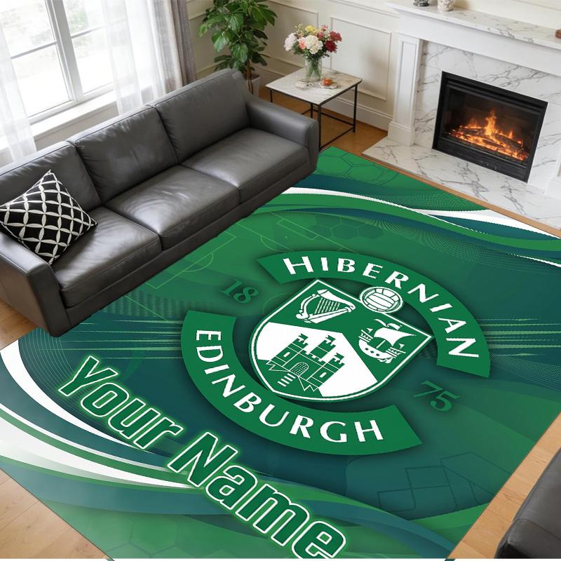 Crystal Velvet Rug Custom Name Text, Soft Non Slip Floor Mat Home DecorHibernian FC