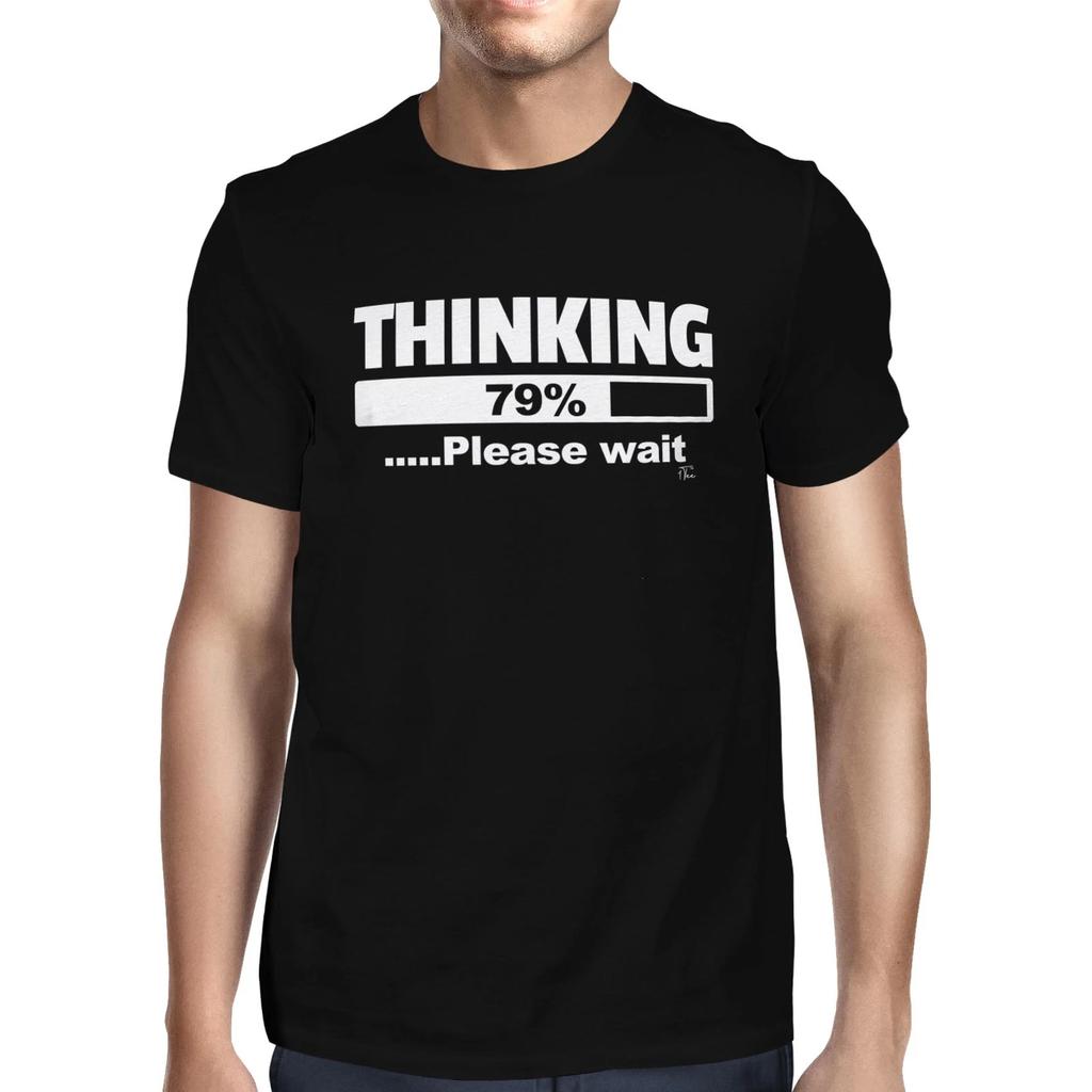 1Tee Mens Thinking Please Wait Loading T-Shirt
