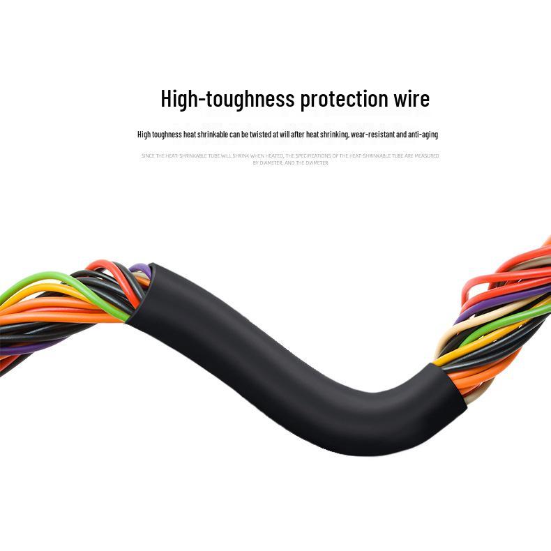 Водонепроницаемая термоусадочная трубка с клеевым слоем: 4x Термоусадочная, износостойкая, разрезная оплетка для проводов