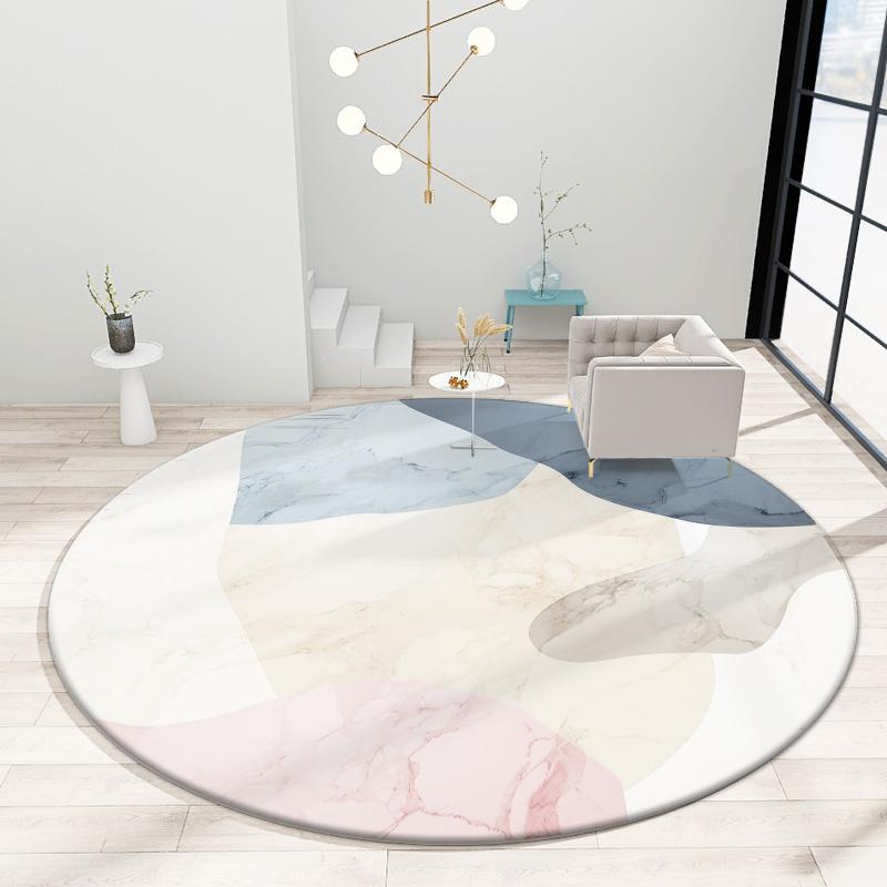 Круглые коврики в японском и корейском стиле для декора спальни, ковры для украшения гостиной, домашний ковер для подростков, коврик для дивана, коврик