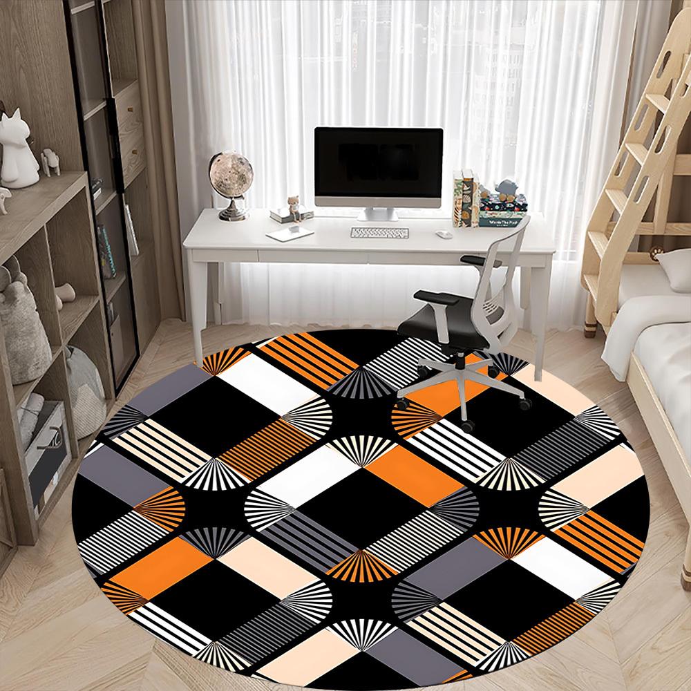 1pc Abstract Pattern Chair Carpet for Office, Perfect for Office, Holiday Party Decoration Choice yy260314083
