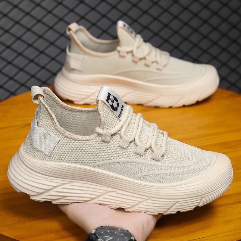 Новая мужская обувь дышащая вязаная муха трендовая универсальная мужская повседневная спортивная обувь на одной педали внешнеторговая сетчатая обувь на мягкой подошве