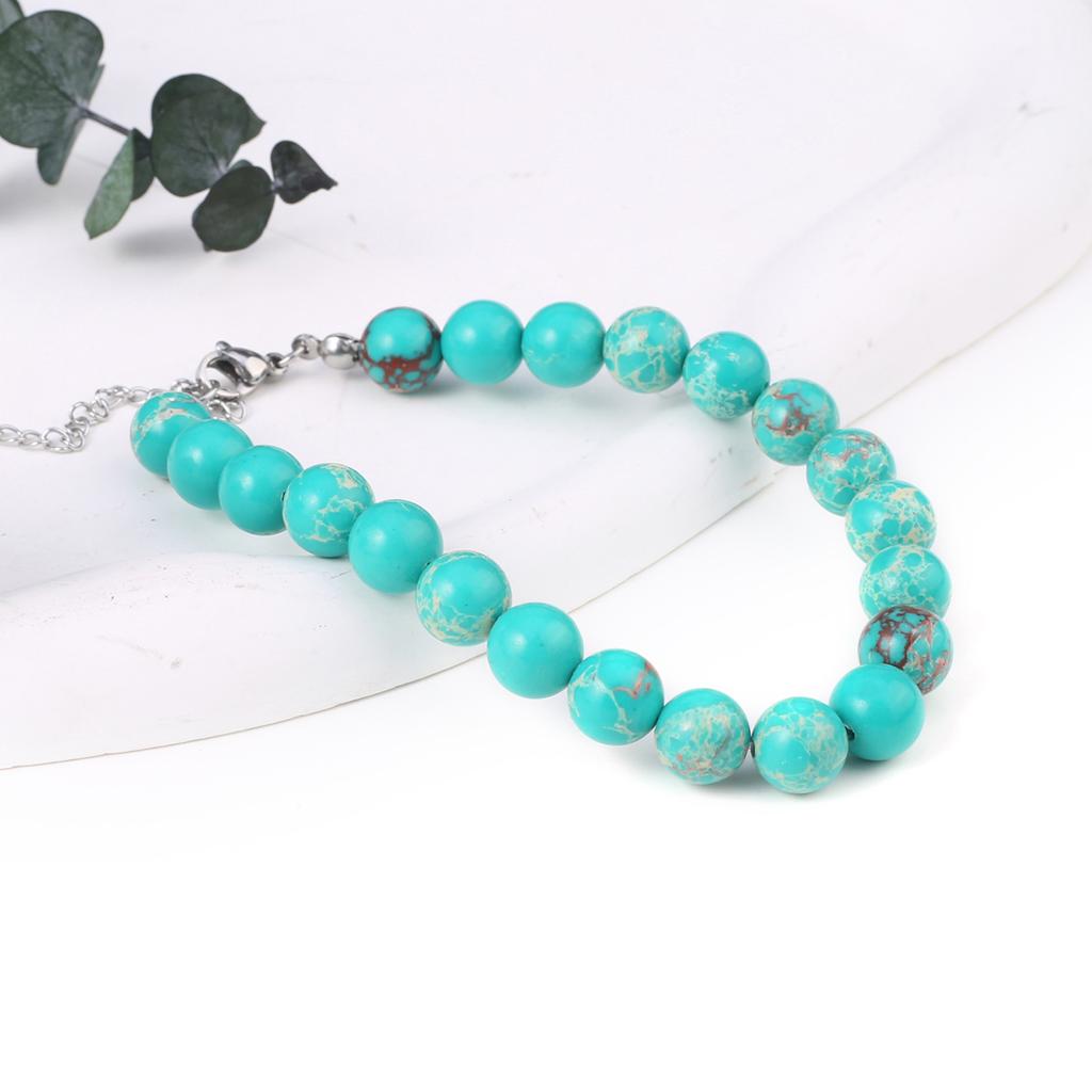 Новый стиль женский браслет натуральный камень императорский камень бусины 8X8 мм подвески для женщин романтический подарок на день рождения