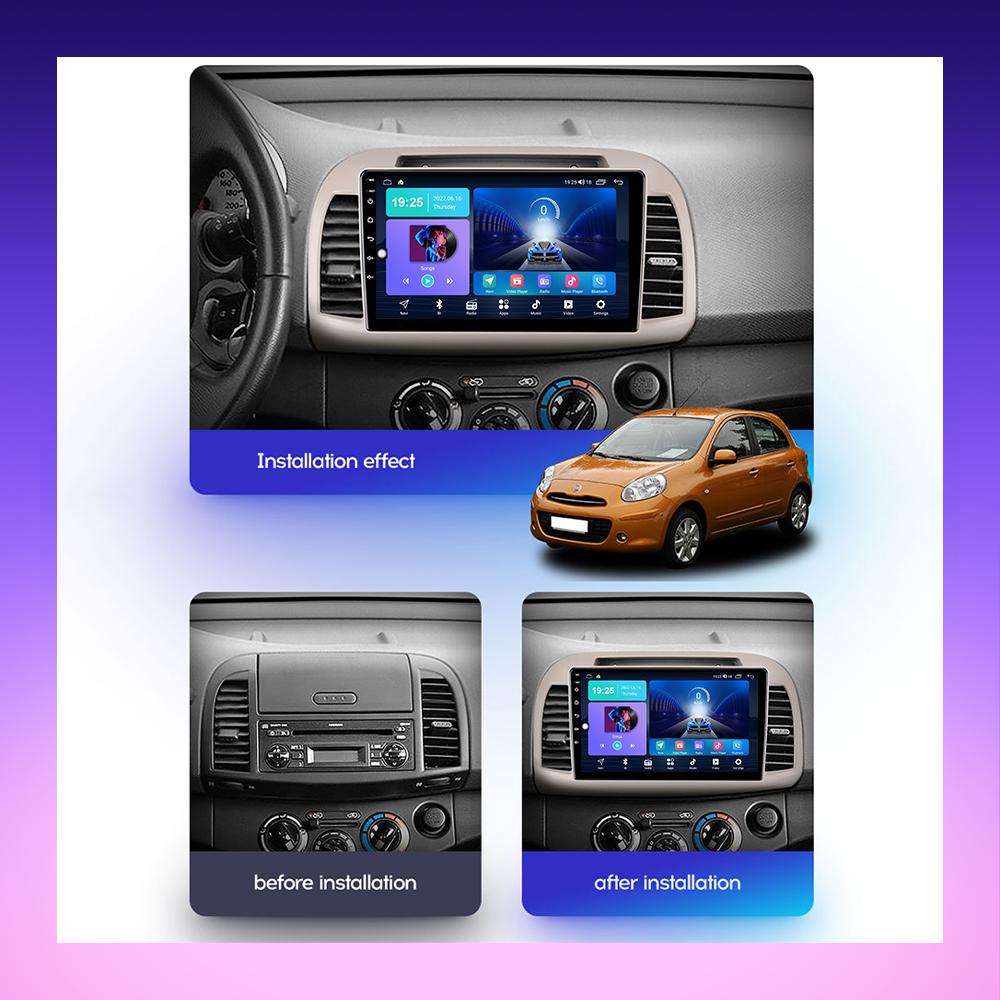 2 DIN Android Carplay автомобильное радио для Nissan March K12 2002-2010 мультимедийный проигрыватель головное устройство стерео GPS навигация BT WIFI 2+32 ГБ