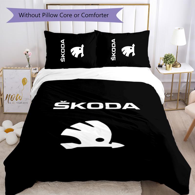 skoda 3pcs Bedding Set Duvet Cover Closure Includes 1 Duvet Cover & 2 Pillowcases for All Seasons Bedroom Home Dorm Decor
