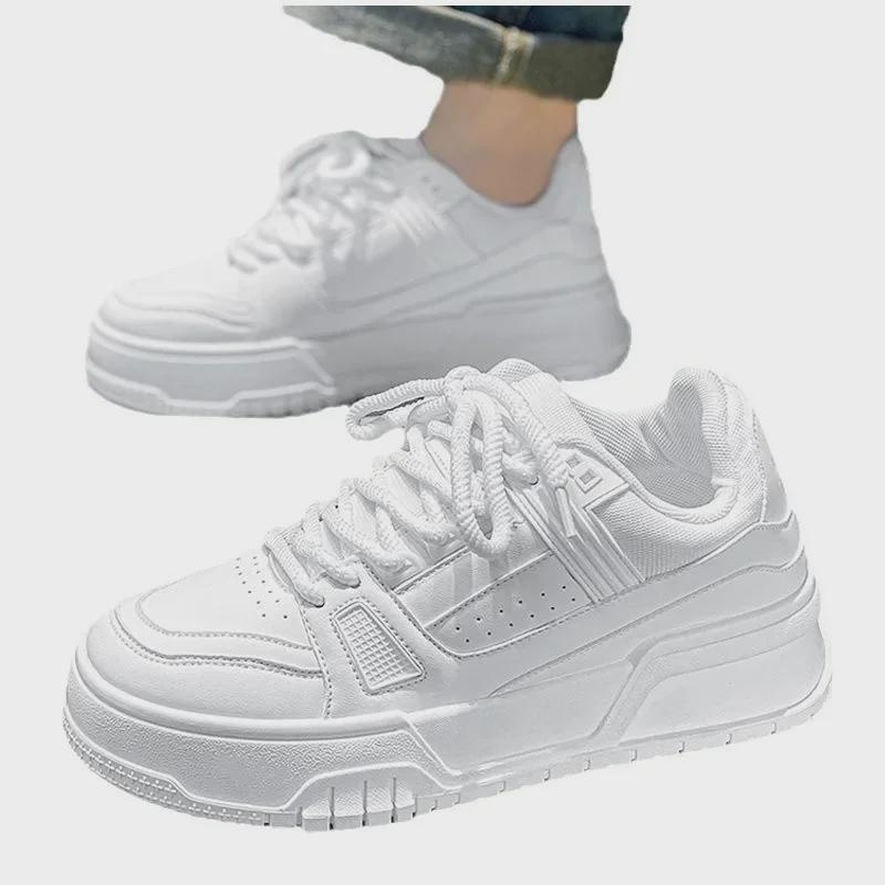 Мужские черные повседневные кроссовки с массивной подошвой: Модный всесезонный дизайн для молодежного стиля