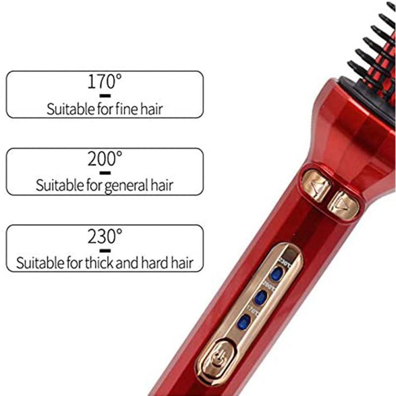 Heated Curling Brush 3-in-1 Ceramic Ion Curling Iron Anti-ironing Round Brush Electric Curling Iron Hair Styling Tool