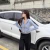 Korean Style Women's Hooded Zipper Jacket & Chunky Knit Cardigan - Waist-Cinched, Soft & Cozy Top