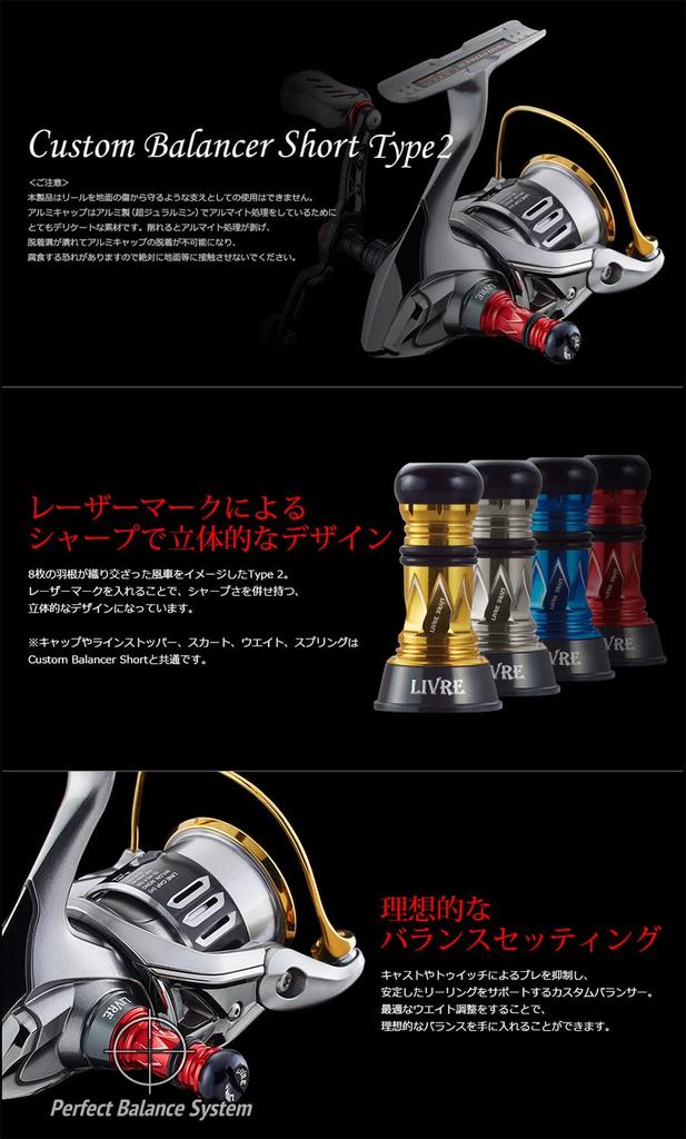 LIVRE 10779 Custom Balancer Short Type 2 Compatible C1 Type Titanium X Blue Shimano/Daiwa