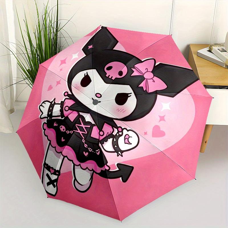 1pc Gothic Chibi Character with Pink Accents Umbrella with Plastic Handle,Suitable for All Seasons Home Travel Outdoor UmbrellaSanlio520