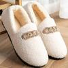 Белые черные женские тапочки теплые короткие плюшевые домашние туфли мокасины слипоны модные женские туфли на плоской подошве нескользящие