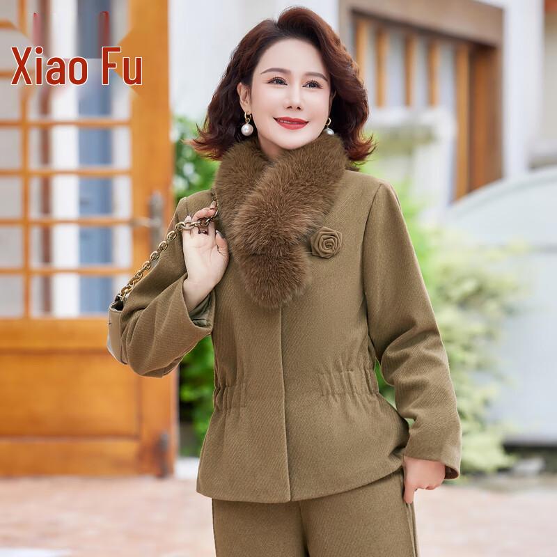New Chinese Style Padded & Woolen Jacket for Middle-Aged Women
