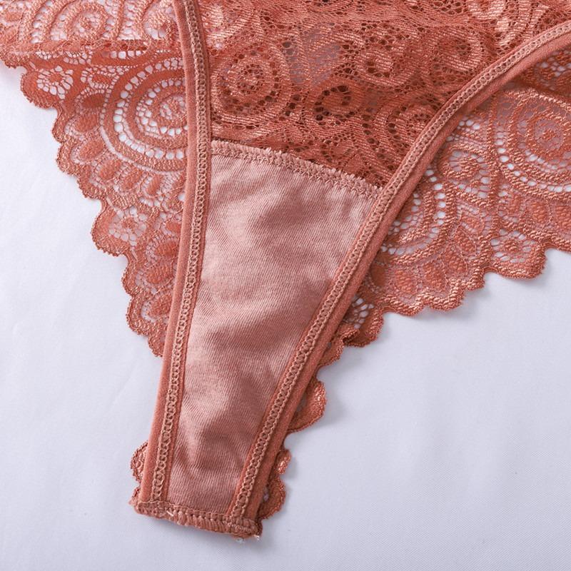 3 Pieces Lot Women's Sexy Lace Panties Lace Thongs Lingerie Intimates Woman Designed Tangas Big Size