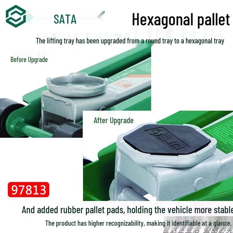 Гидравлический домкрат из алюминиевого сплава - Горизонтальный низкопрофильный, с двойным насосом, 1,5/2,5/3 метрических тонны, 97813A.