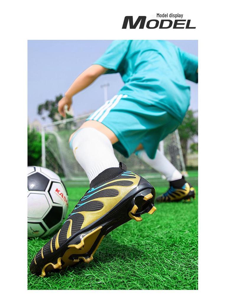 High-quality Anti-slip Breathable High-top Soccer Shoes for Adult Training & Competition