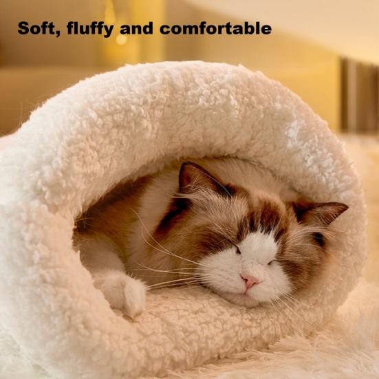 Спальный мешок для кошек, теплая кровать для домашних животных, уютный домик для кошек, флисовая палатка, гнездо для домашних животных, карманный мешок для сна на осень и зиму для домашних кошек