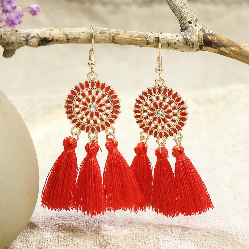 Богемный набор серег золотого цвета для женщин и девушек, серьги-кисточки, серьги-подвески, Brincos, праздничные украшения, универсальный подарок