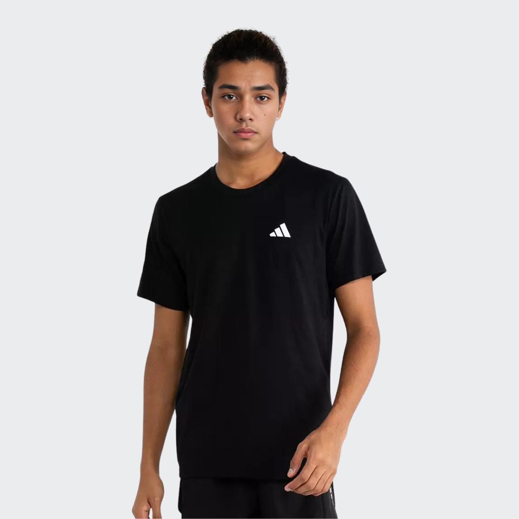 adidas Повседневная футболка с круглым вырезом и однотонным логотипом, топы унисекс, черный IT4339